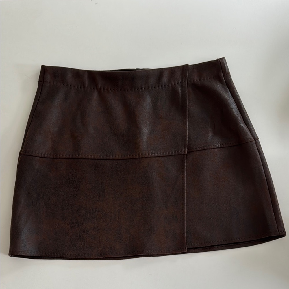 Max Studio Faux Leather Mini Skirt